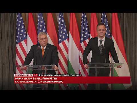 Orbán Viktor és Szijjártó Péter sajtótájékoztatója Washingtonból サムネイル