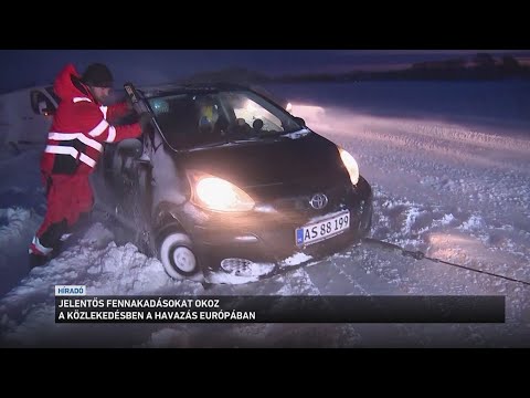 Jelentős fennakadásokat okoz a közlekedésben a havazás Európában サムネイル