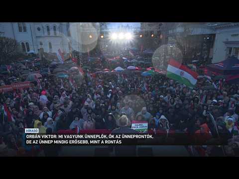 A szakadó esőben is rengetegen voltak Orbán Viktor országjárásának szolnoki állomásán サムネイル