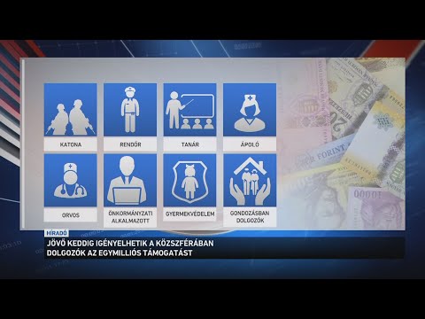 Jövő keddig lehet benyújtani az igényeket a közszférában dolgozók egymillió forintos támogatására サムネイル