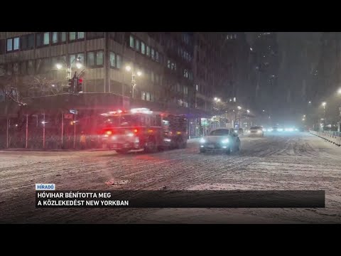 Hóvihar bénította meg a közlekedést a hétvégén New Yorkban サムネイル