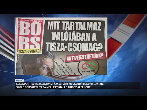 A Tisza aktivistája a párt megszorító csomagjáról szóló Bors különszám betiltása mellett サムネイル