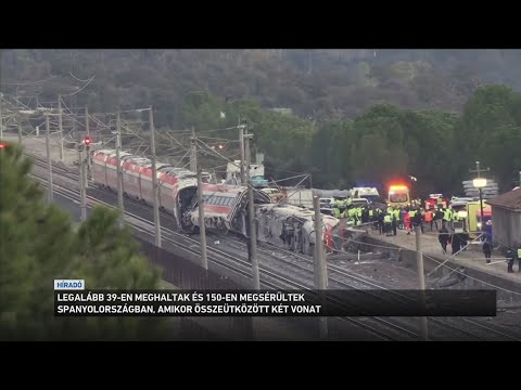 39-en meghaltak, több mint 150-en megsérültek Spanyolországban, amikor összeütközött két vonat サムネイル