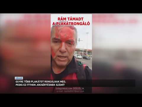 Festékkel öntött le egy férfit egy plakátrongáló Budapesten サムネイル