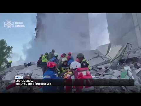 Brutális orosz dróntámadás érte ma hajnalban Kijevet サムネイル