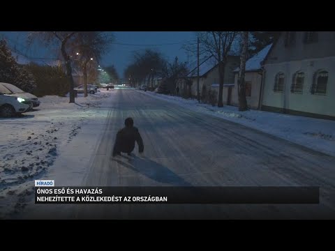 Ónos eső és havazás nehezítette a közlekedést az országban サムネイル