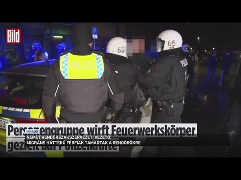 Migráns hátterű férfiak támadtak a rendőrökre szilveszterkor Németországban サムネイル