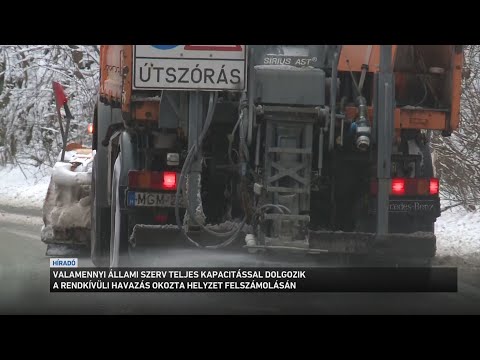Valamennyi állami szerv teljes kapacitással dolgozik a rendkívüli havazás okozta helyzet サムネイル